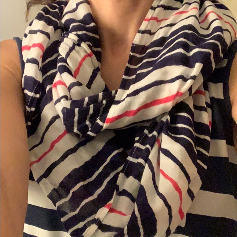 Express Black White and Red Circle Scarf